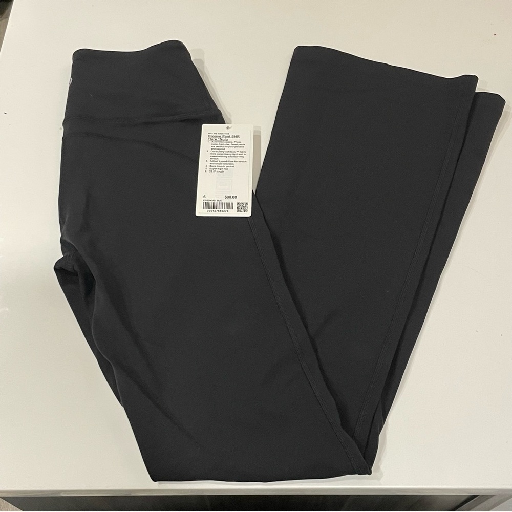 NWT Lululemon Groove Flare High Rise Pants leggings black size 6